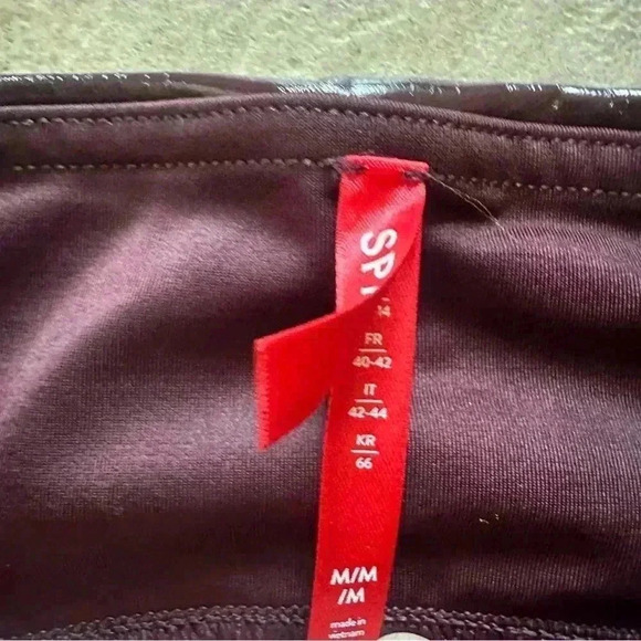 SPANX SPANXshape Faux Patent Leather Leggings Ruby Red Pt.Small, Medium, Large - Picture 9 of 16